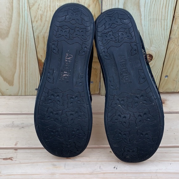 Women’s Alegria Size 39 (US 8.5-9) Metallic Floral Leather Sneaker - Picture 5 of 8